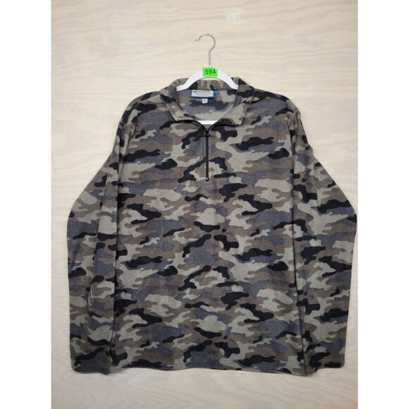 Mountain Warehouse Men's SZ XL Camouflage Fleece Quarter Zip Lightweight - Picture 1 of 7